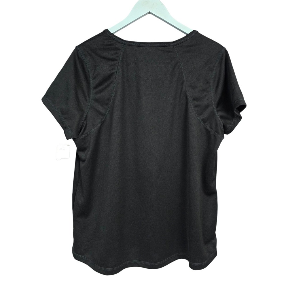 Xersion Womens 1X Black Quick-Dri V-Neck Mesh Tee Short Sleeve Athletic Top NEW - Picture 2 of 5